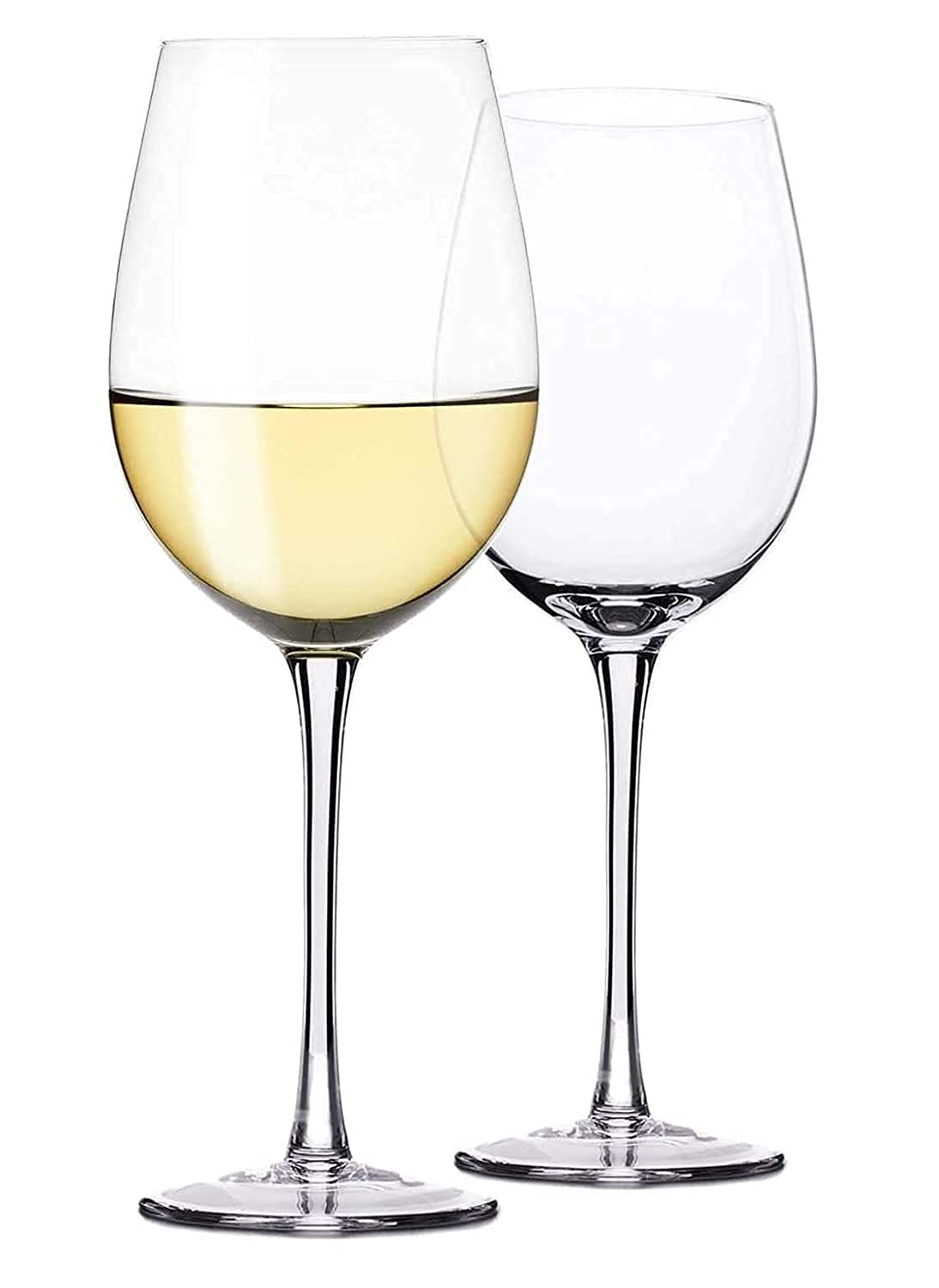 Crystal clear long stem red wine glasses