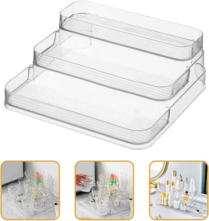 3 Tier Multipurpose Shelf PET Cosmetic Organizer Perfume Storage Rack / Stand Kitchen Seasoning Organizer