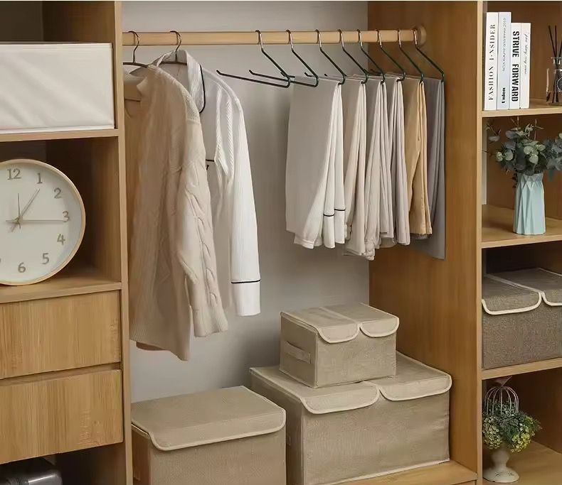 10pcs Seamless Trouser HangerNon-Slip Metal Shirt Trouser