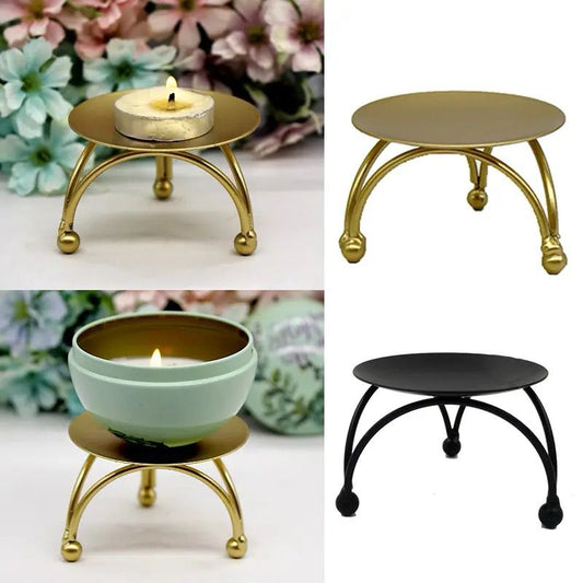 Iron Plated Candle Holders Pillar Metal Plate