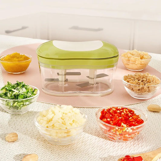 Manual hand-push food chopper
