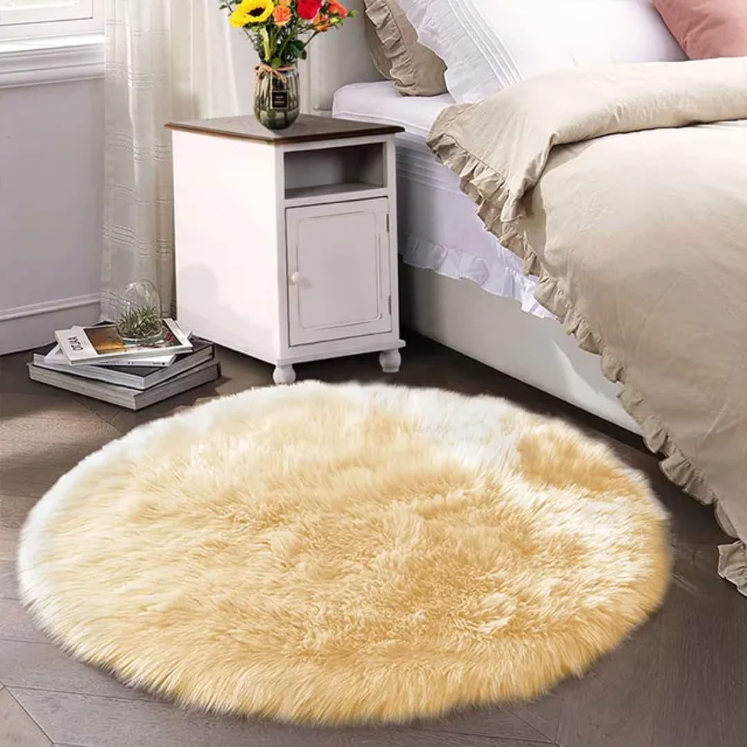 Fluffy shaggy bedside carpet