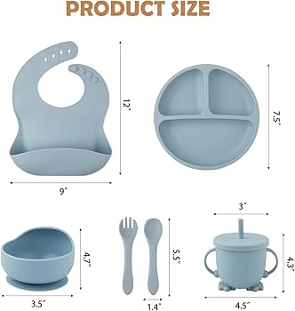 6pc Silicone baby feeding cutlery set