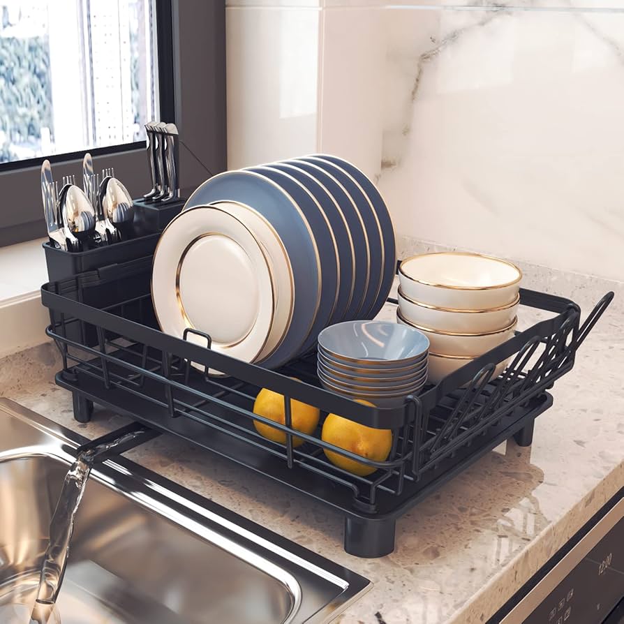All in 1 single layer over the sink kitchen rack dish drainer