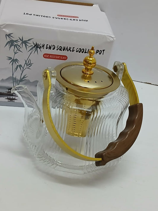 Heat resistant Glass Teapot with Strainer infuser