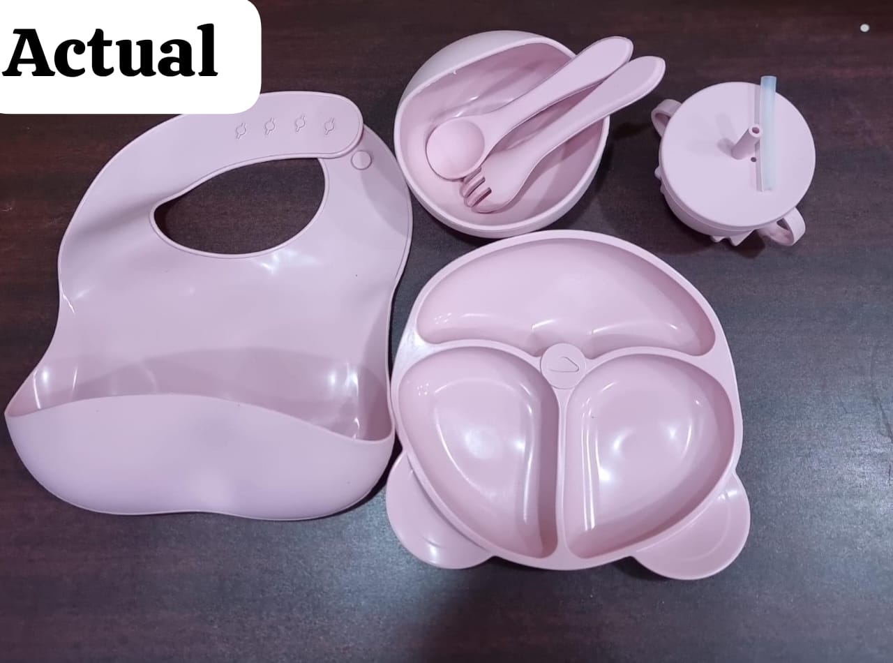 6pc Silicone baby feeding cutlery set