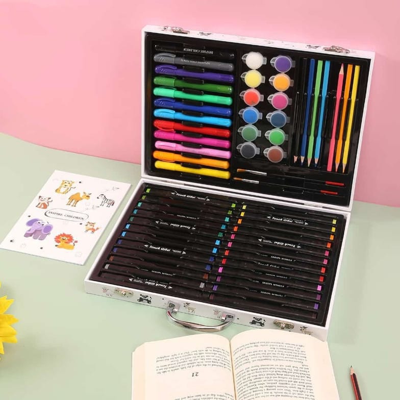 Professional 145-Piece Art Set with Foldable Case for Kids and Adult