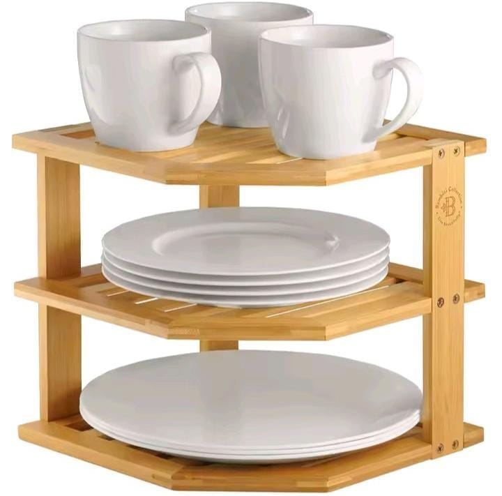 3 in 1 bamboo kitchen corner rack