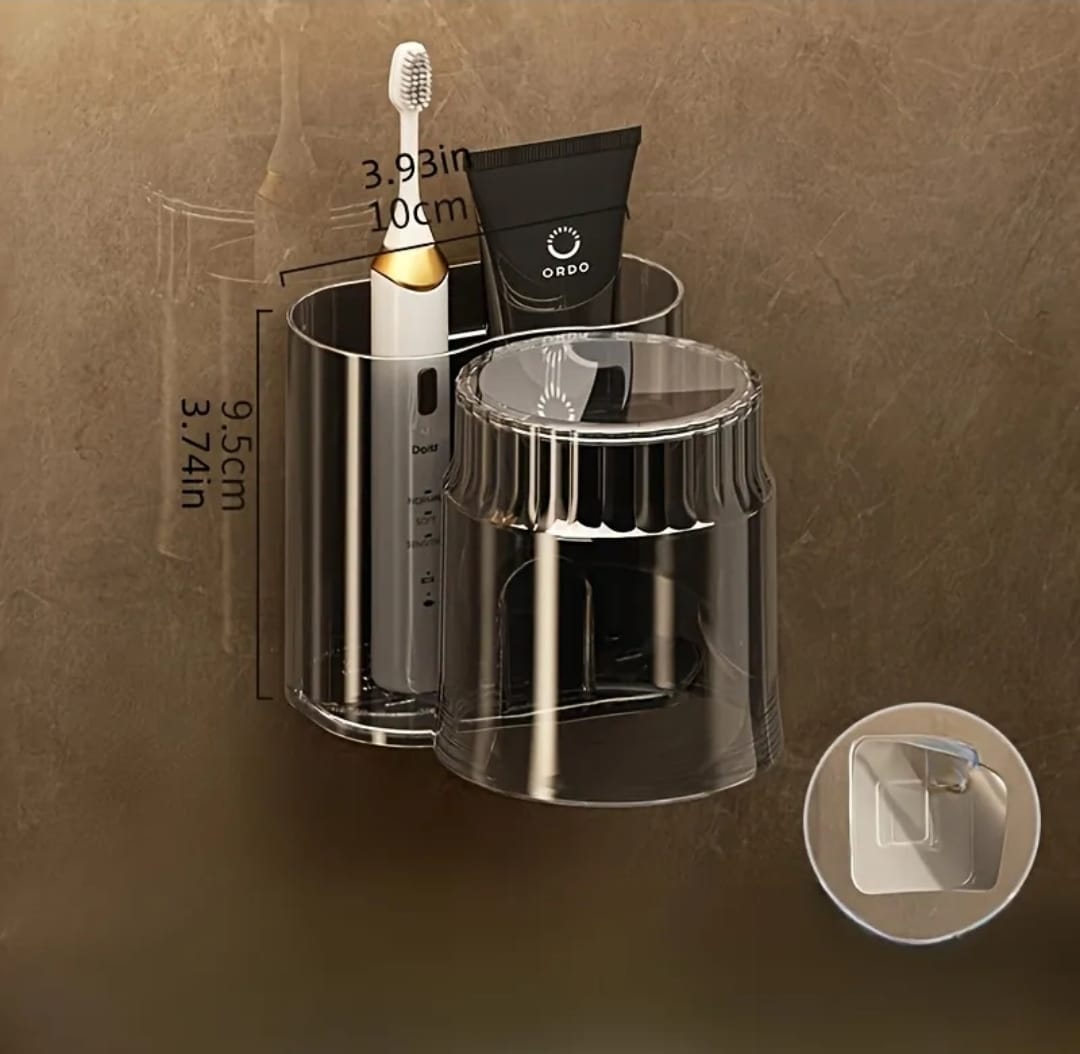 Wall-mounted toothbrush holder with gargle cup
