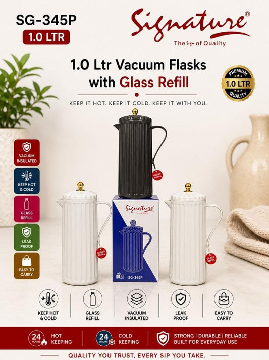 Vacuum flask with glass fill