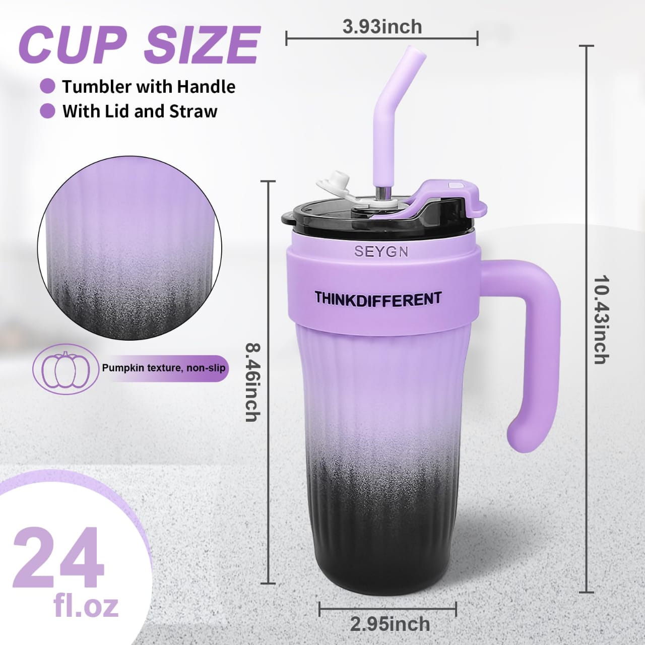 860ml Insulated Tumbler with Handle |Spill Proof| Coffee cup Travel Car Thermos Cup,hot and cold vacuum  flask ,Water Bottle for Sport,Office,Ice Drink,Hot Beverage