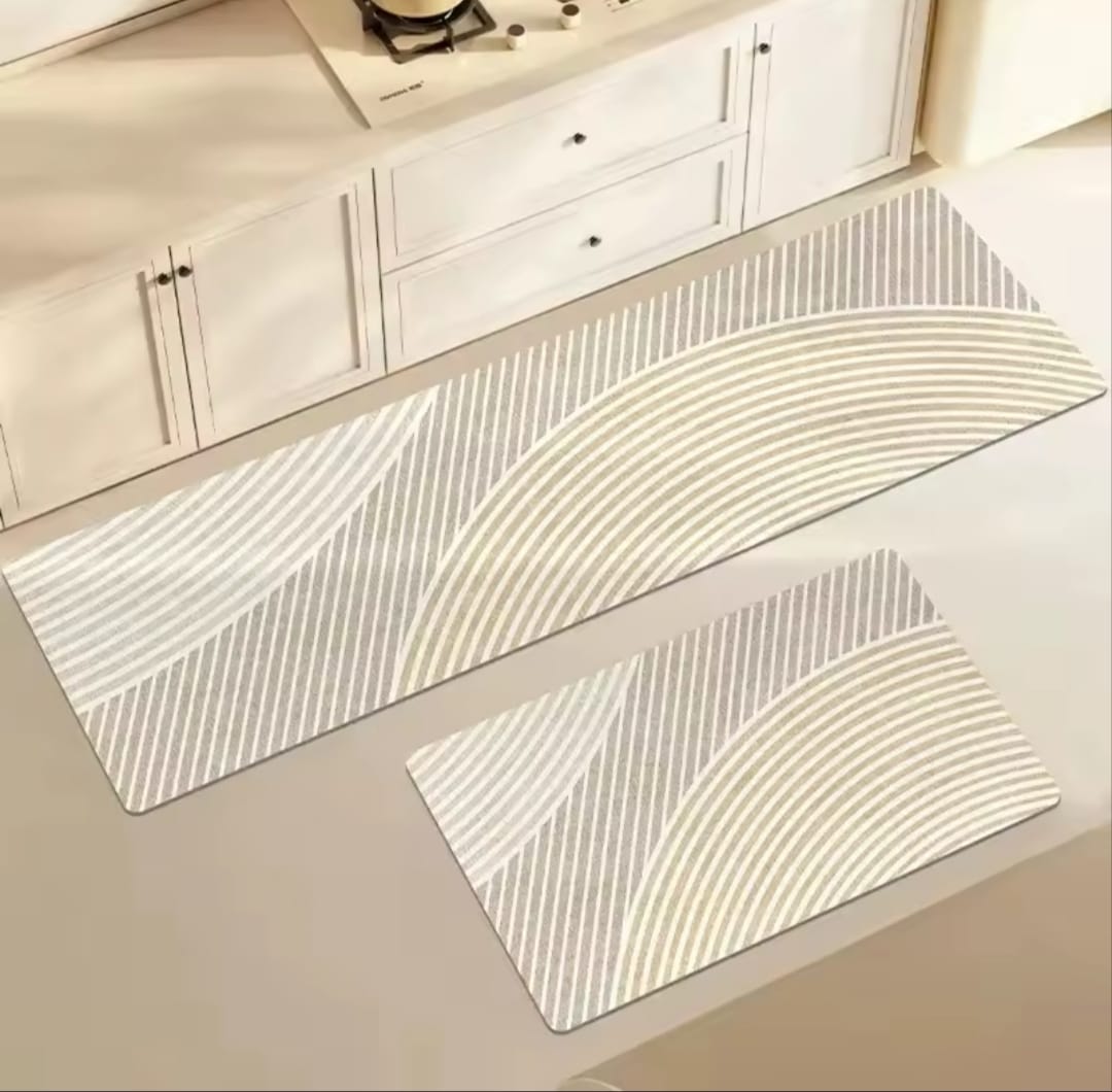 2pcs Rubber Bottom Anti-Slip Kitchen Mats