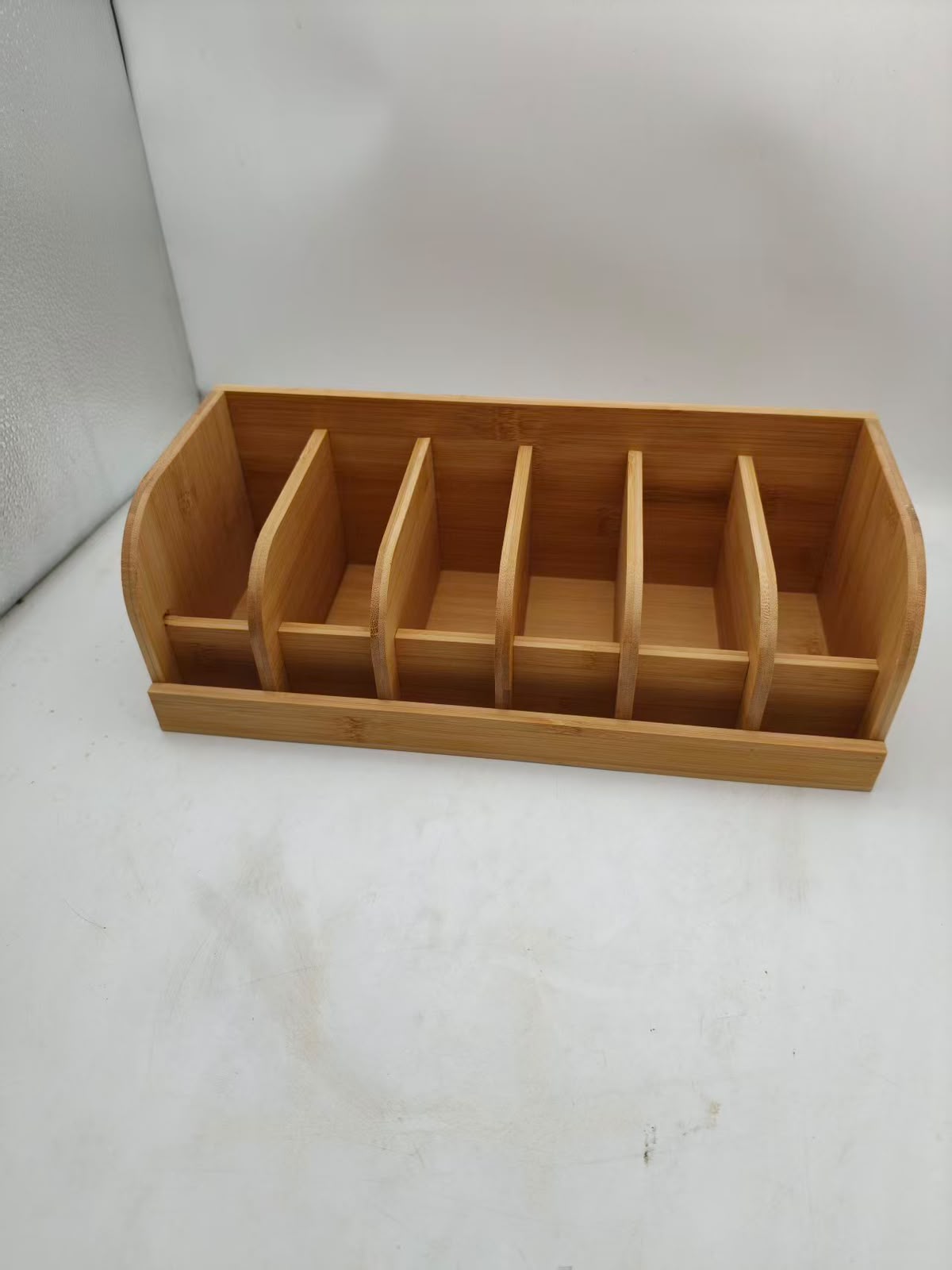 6 Slot Premium bamboo belt organizer