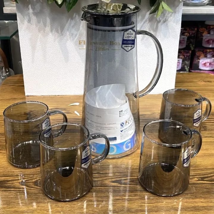 5pcs Heat Resistant Borosilicate Glass Water Set