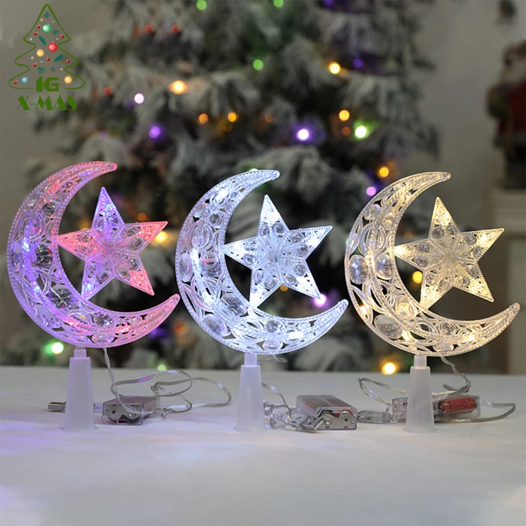 Christmas Tree Top moon with Led lights lamp