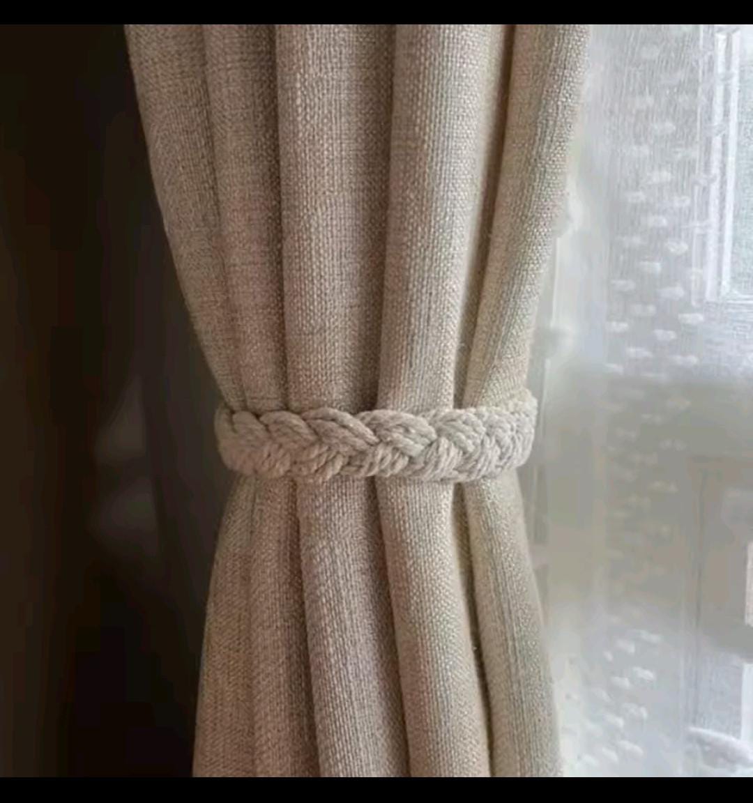 1Pair Handmade Magnetic Curtain Tieback Room Accessories Curtain Holder Clip Cotton Rope Strap Buckle Curtains Holdback Home Decor