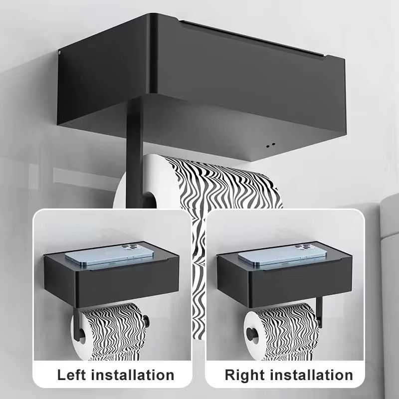 Stainless steel roll paper rack/ Tissue holder/ Toilet paper holder with storage box