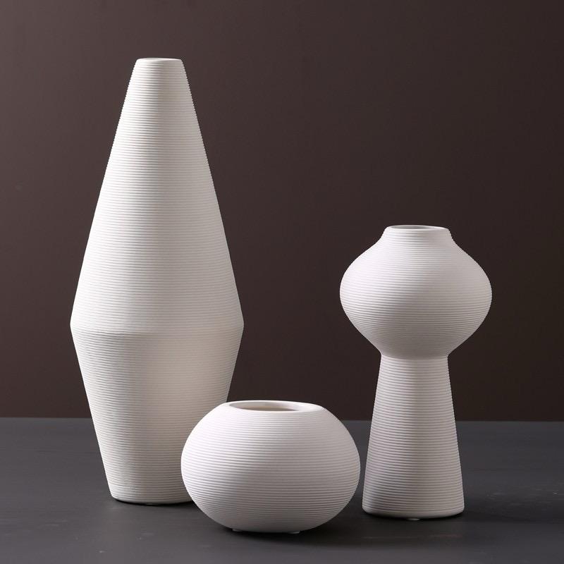 3Pc simple elegant ceramic vases 3pc set