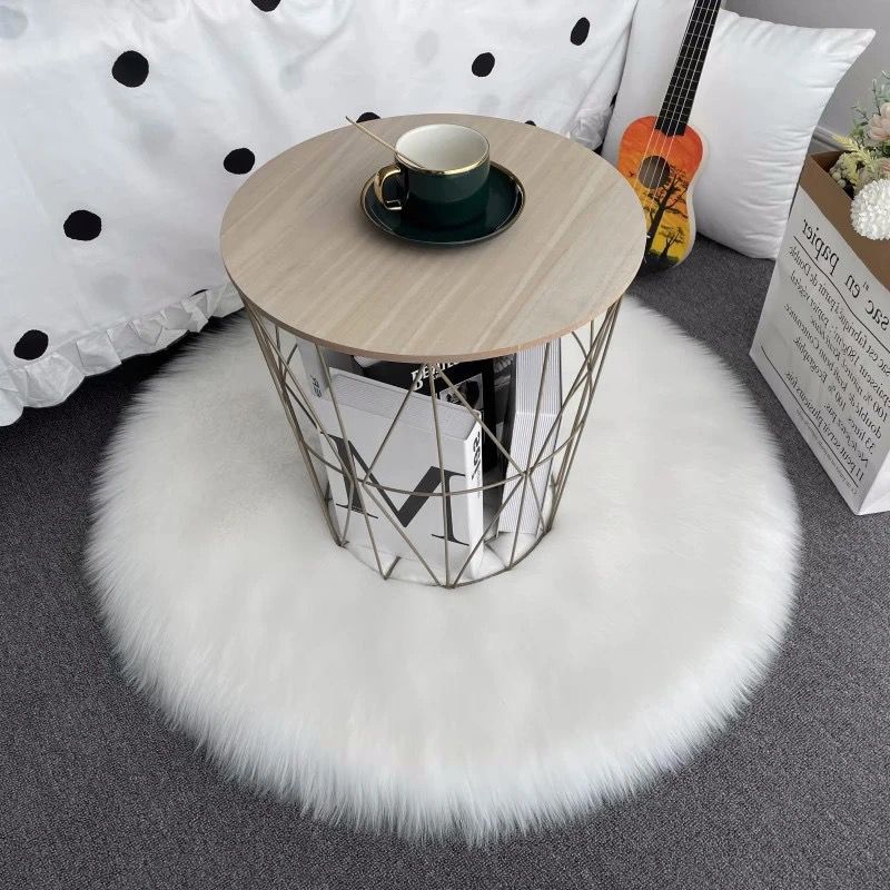 High quality Shaggy white faux fluffy fur rag