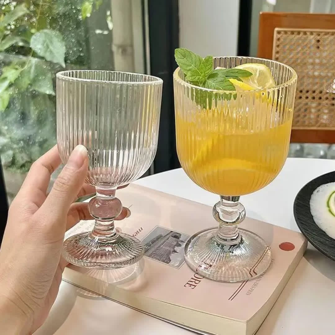 Long Exquisite Ribbed Glass