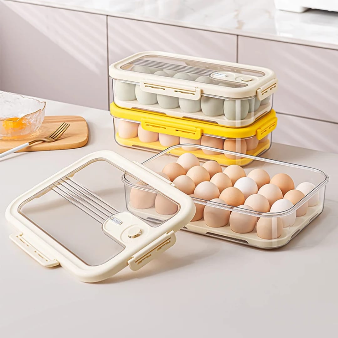 24 pcs Egg Storage Box, Refrigerator-Specific Sealed Fresh-Keeping Box, Egg Compartment Storage Box