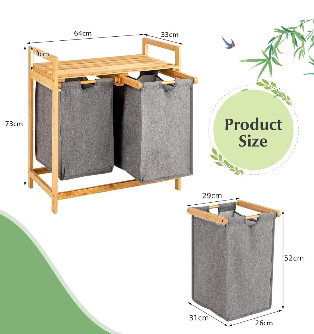 The pullout laundry bags are portable