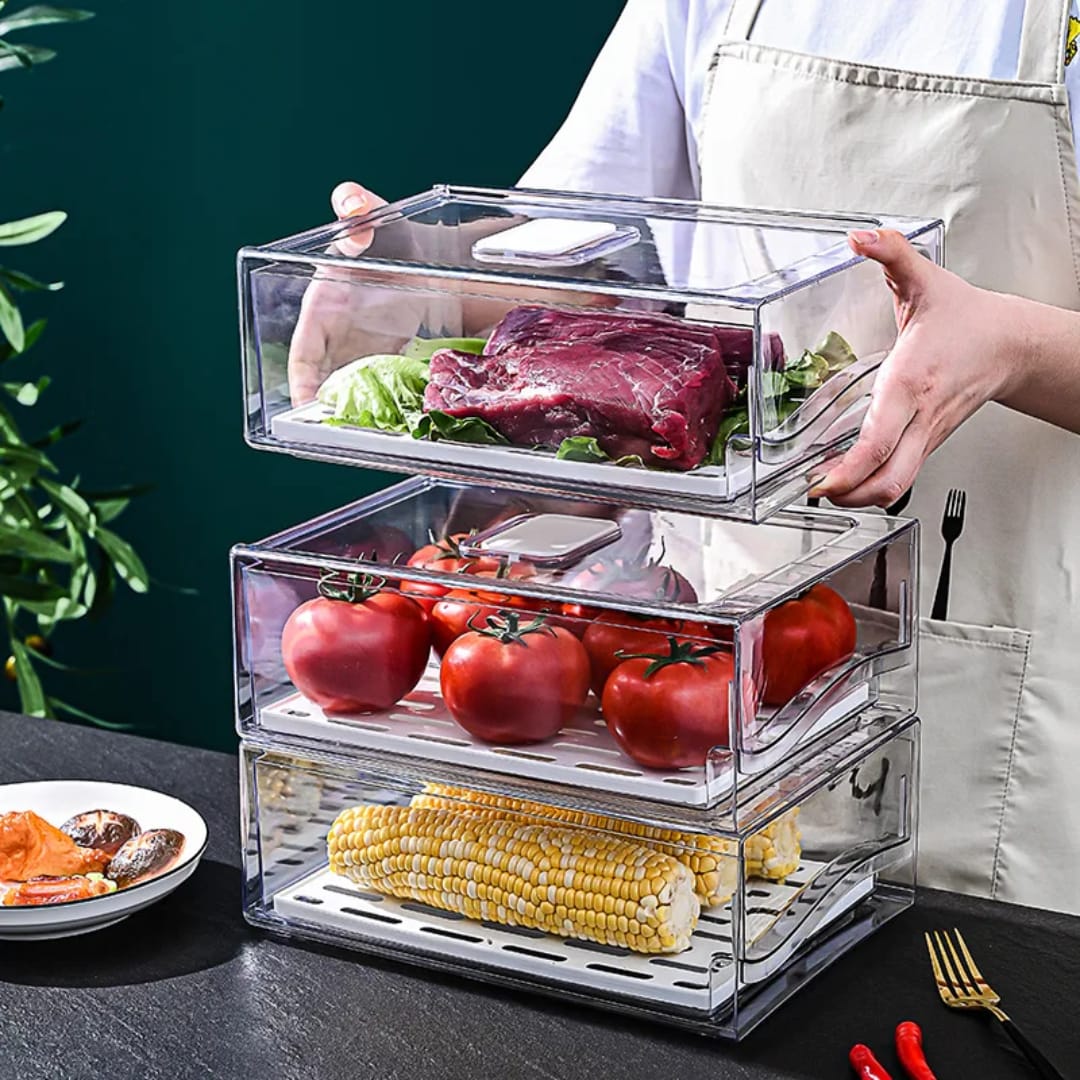 Fridge box with a pull-out drawer design