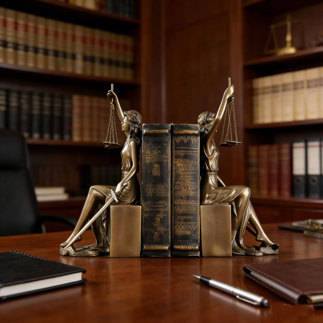 Goddesses Justice Bookends Statues, Greek Lady of Justice Book End, Roman Goddess of Justice Book Stopper Gift for Lawyer Attorney Judge Book Decoration
