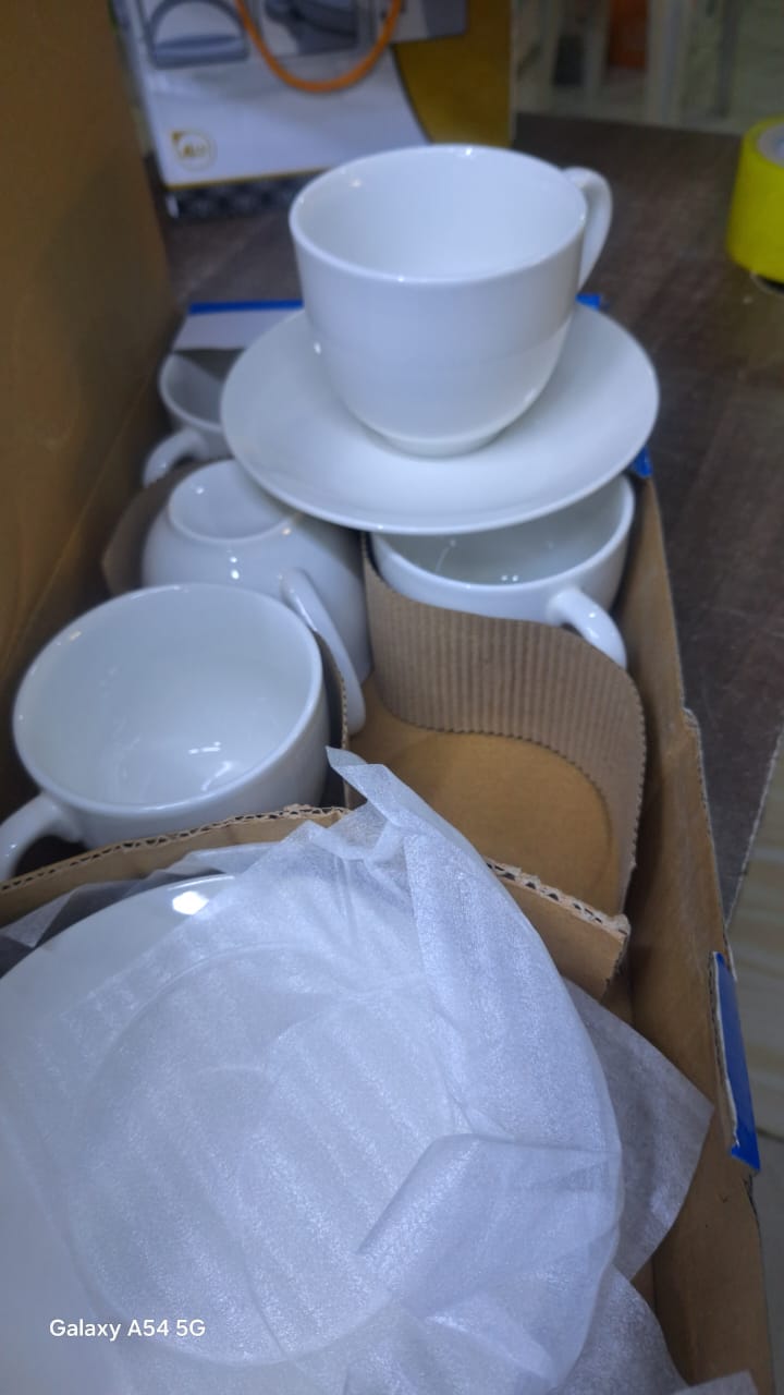 White ceramic cup saucer