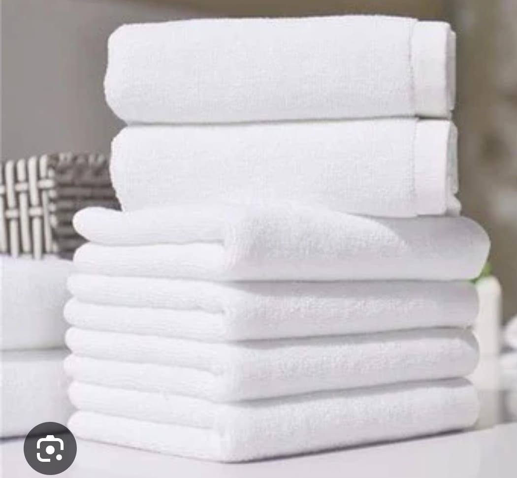 Camel White Large Bath Towel
