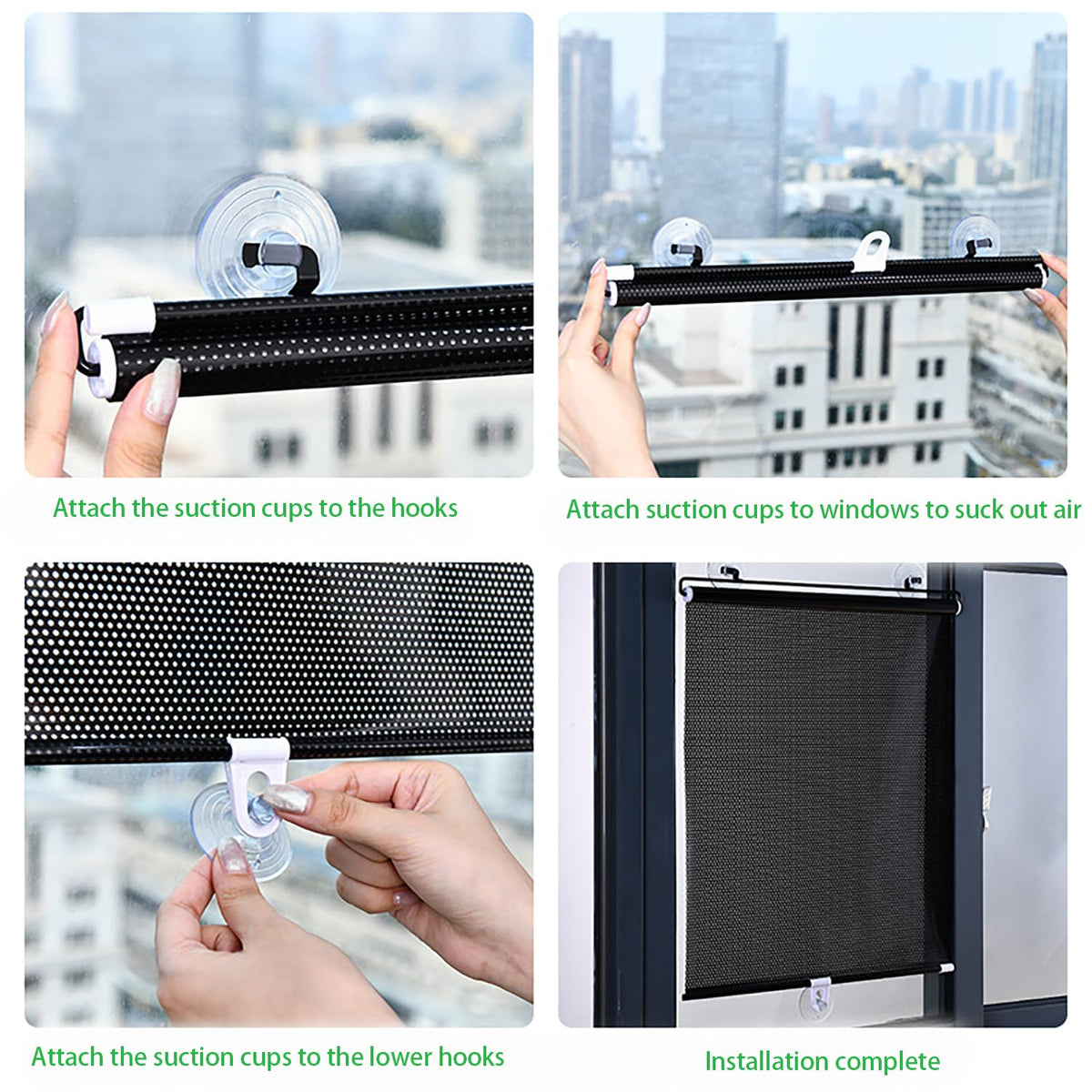 Retracting black out window blinds