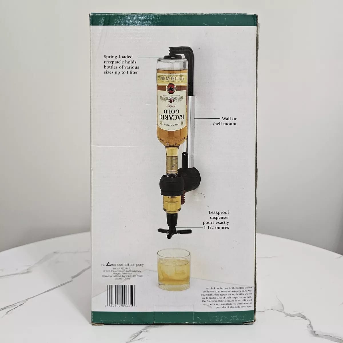 Wall-Mounted Single Tot Shot Bottle Liquor Dispenser