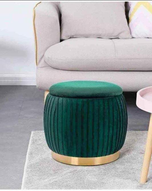 Luxury Velvet Storage Ottoman Stool