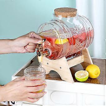 Horizontal glass drum barrel dispenser