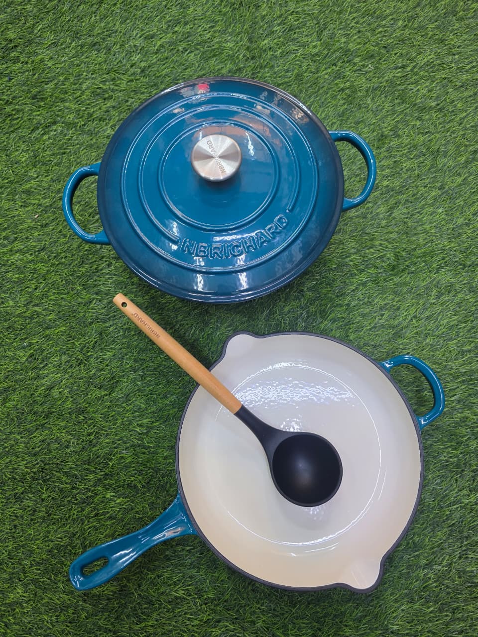 3 pcs Set Enamel Cast iron cooking pots