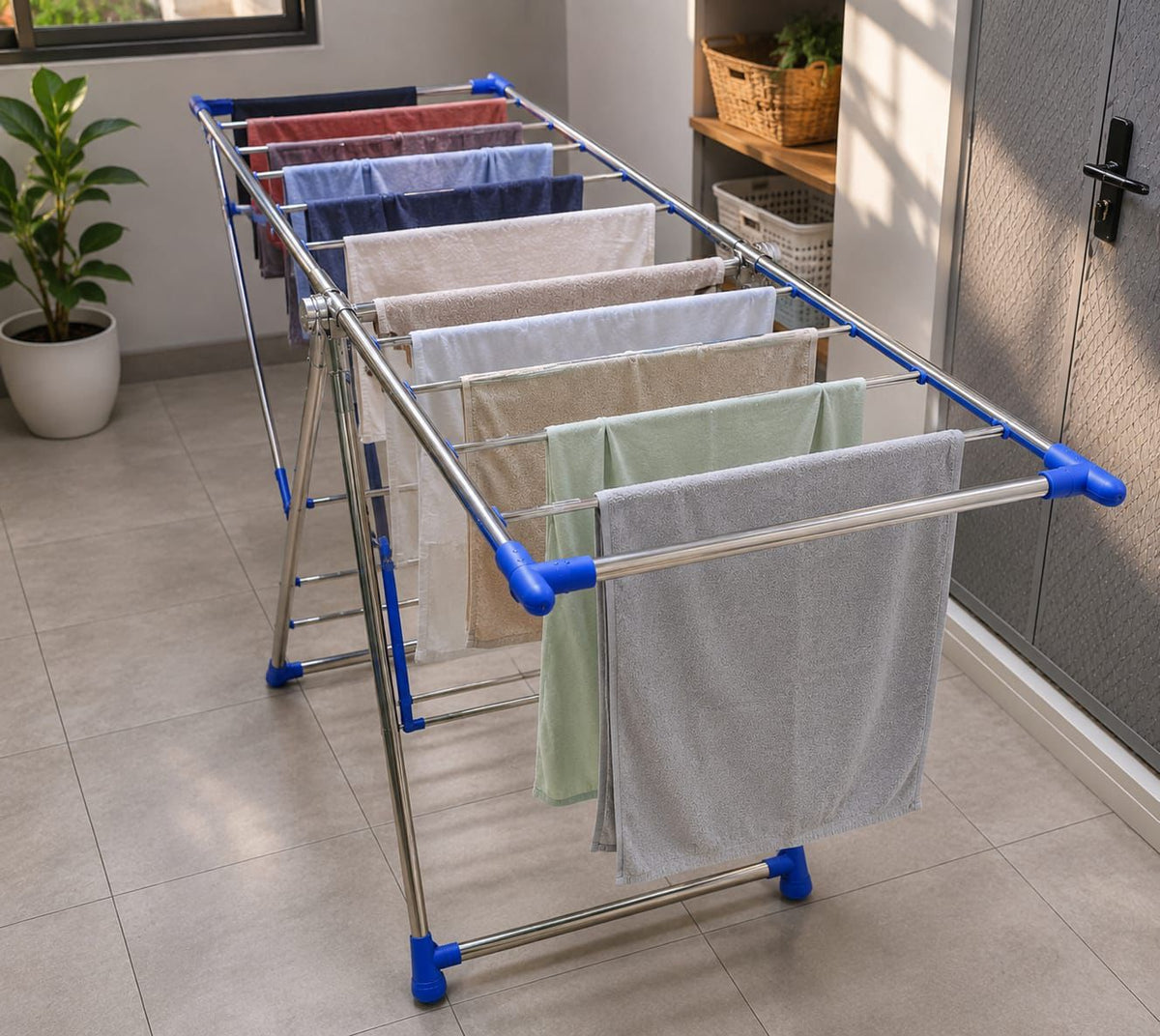 HEAVY DUTY & BIG SIZE Portable Stainless Steel Cloth Drying rack