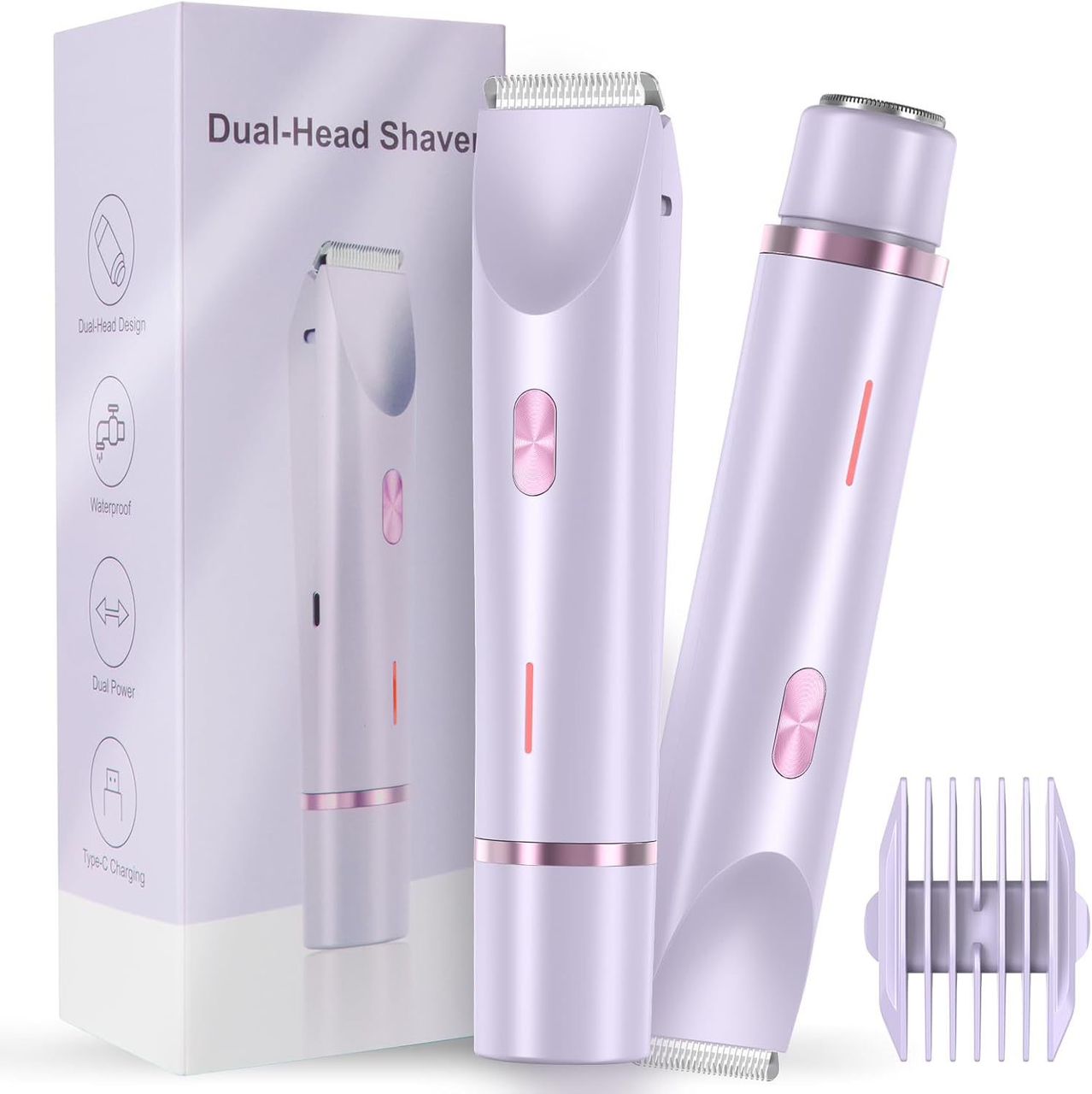 2 in 1 Rechargeable dual head shaver with smoothener 
Waterproof for shower shaving :- for Bikini,Body, Facial Hair Remover