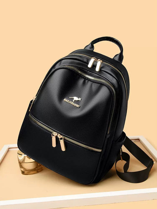 Faux leather backpack
