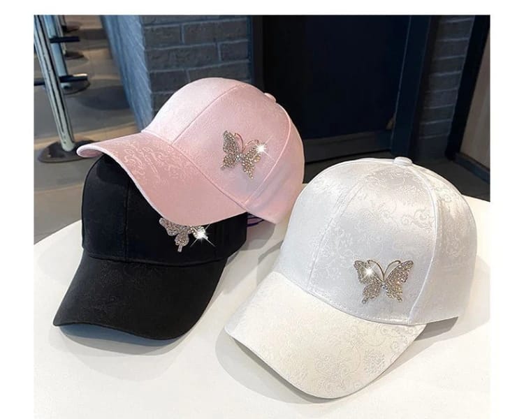 Fashionable Summer Women's Bucket Hat Butterfly Embellished
