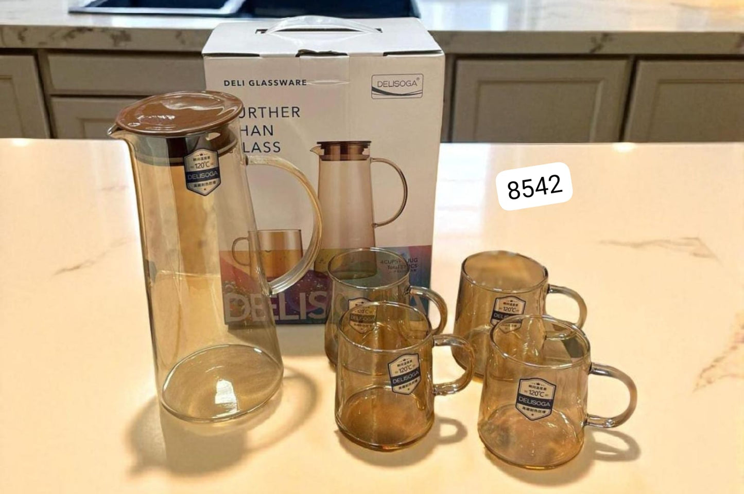 5pcs Heat Resistant Borosilicate Glass Water Set
