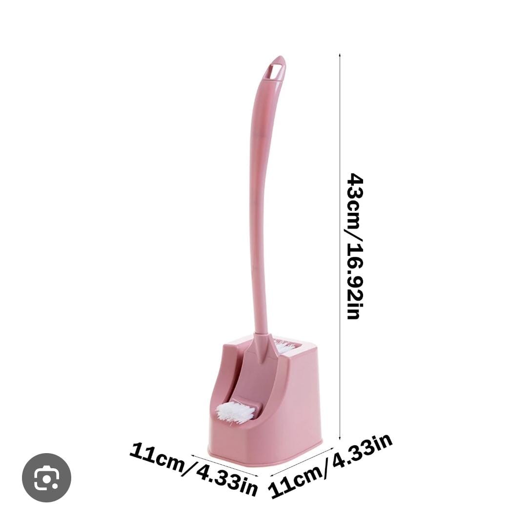 Double sided toilet brush with matching stand