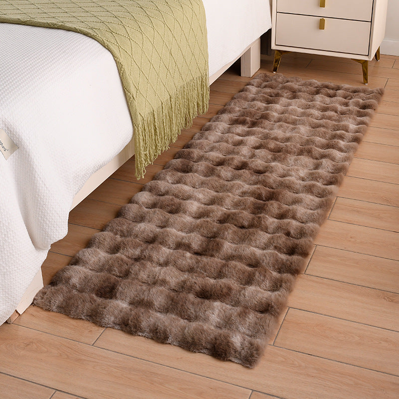 Thickened Bubble Velvet Carpet, Bedroom Bedside Bay Window Mat, Imitation Rabbit Fur Living Room Sofa Floor Mat