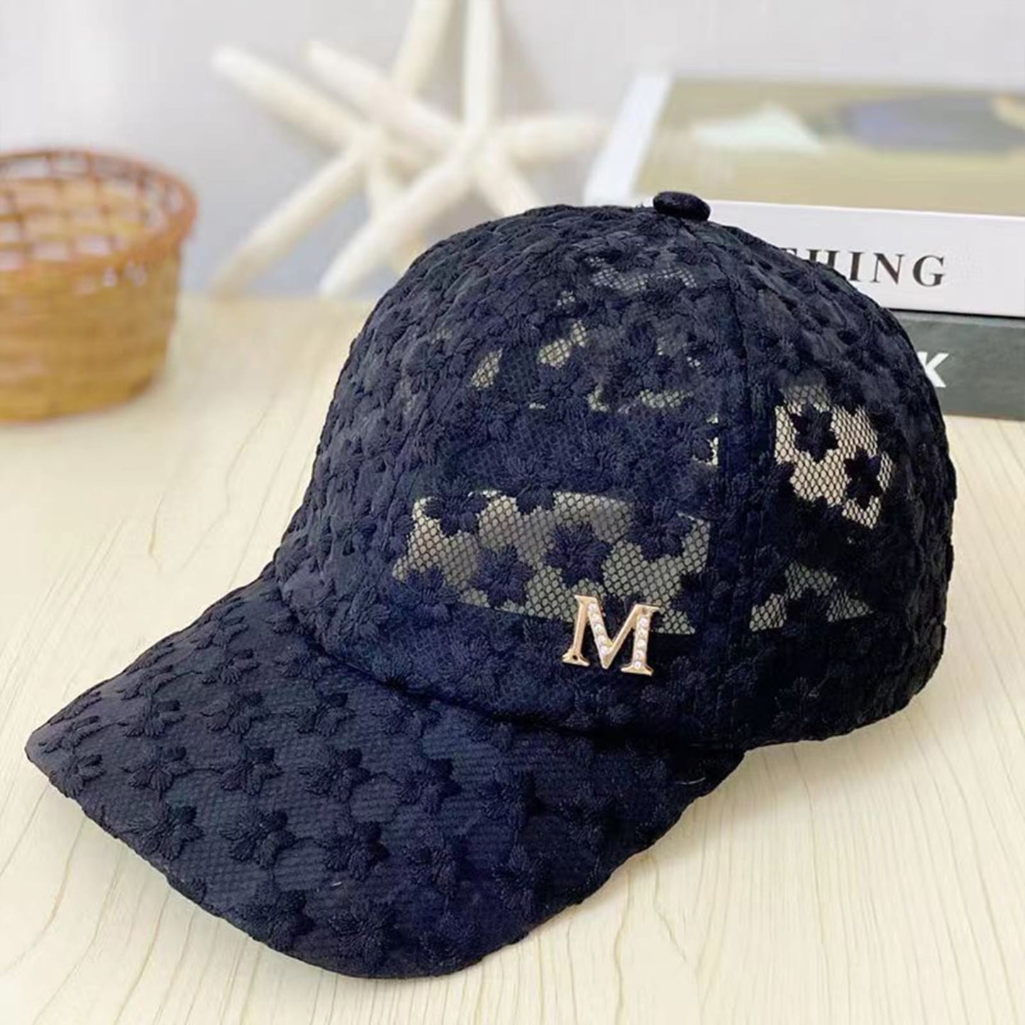 Lace Flower Thin Baseball Cap Female Spring And Summer Sunscreen Hollow Cap Breathable.