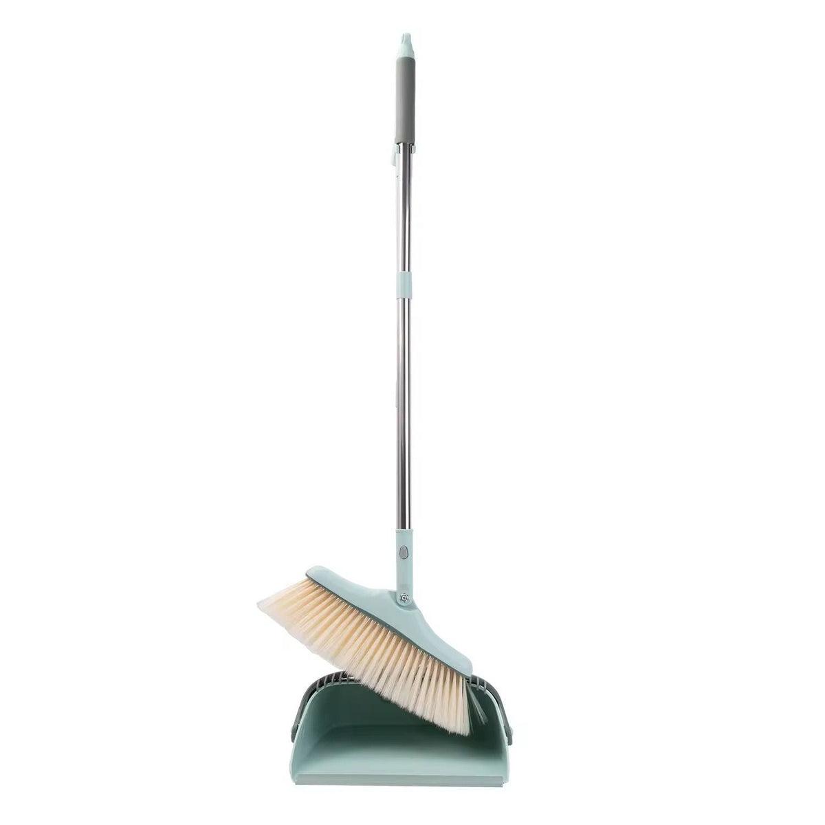 Broom and scoop folding dustpan set