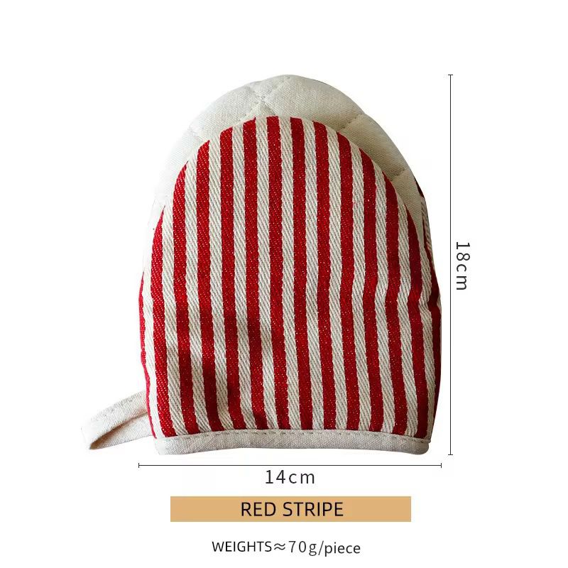 Striped cotton oven mitts (potholder)