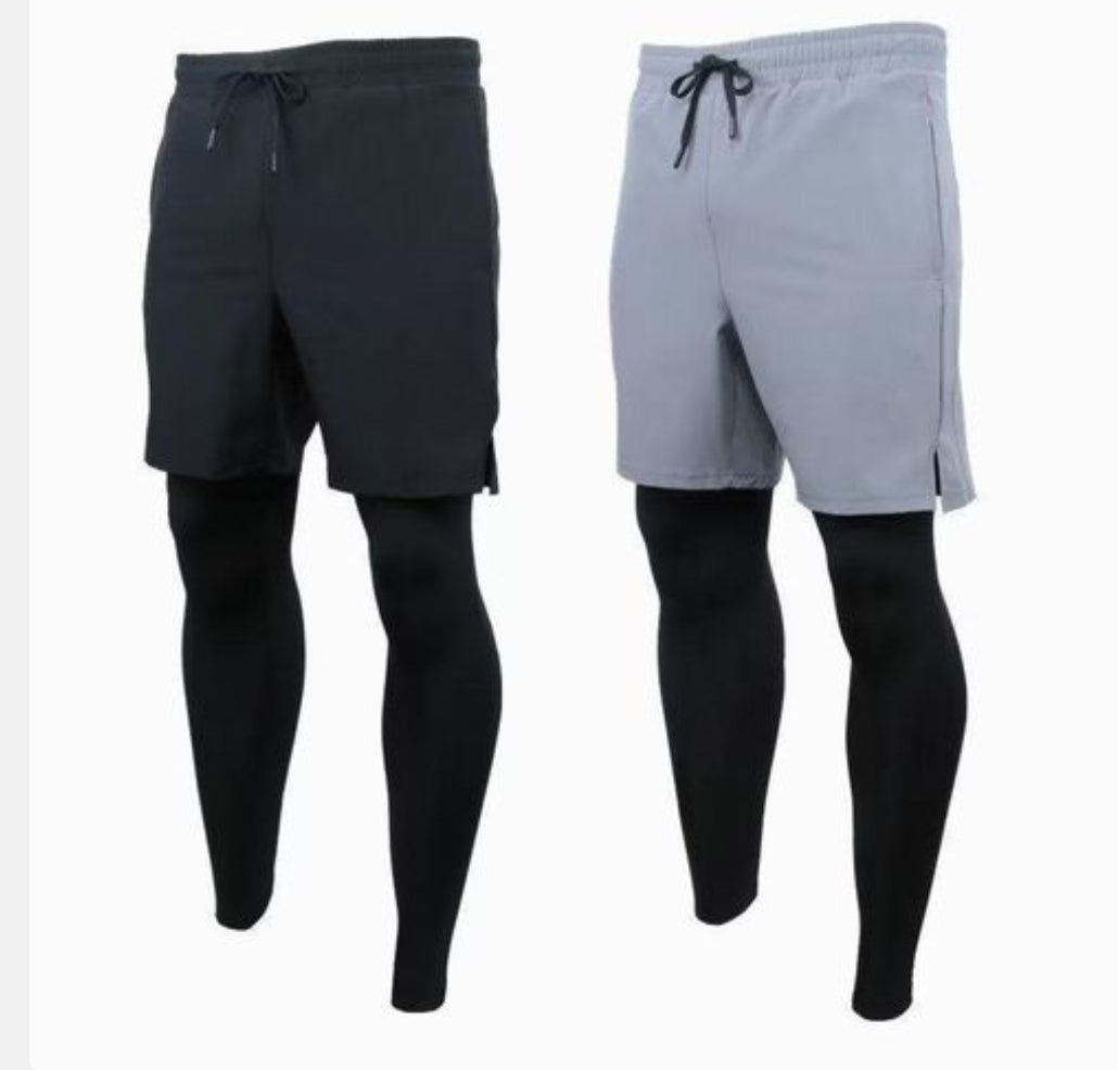 2 in 1 Mens Gym Short With Leggings