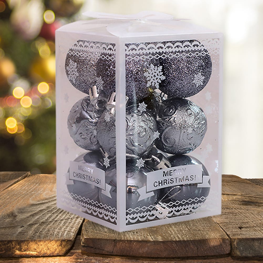 12pcs Christmas Tree Balls Decorations Baubles Party Wedding Ornament Tree Christmas Hanging Decor Christmas Pendant Decoración
