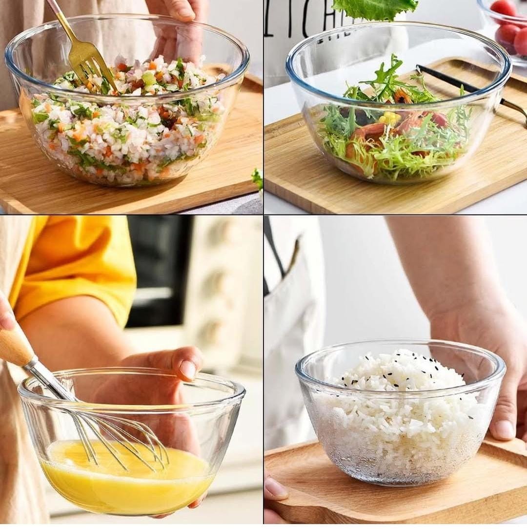 High borosilicate Glass Bowls 
Perfect for baking/serving.