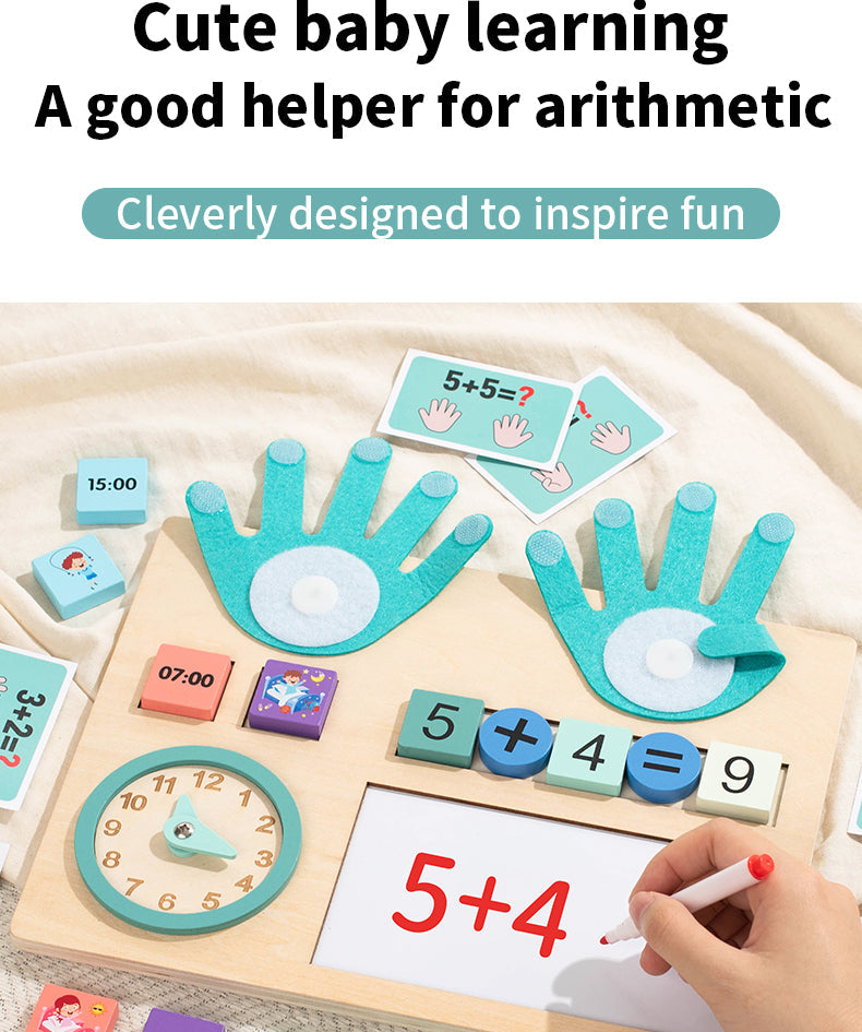 Montessori educational aids with clock