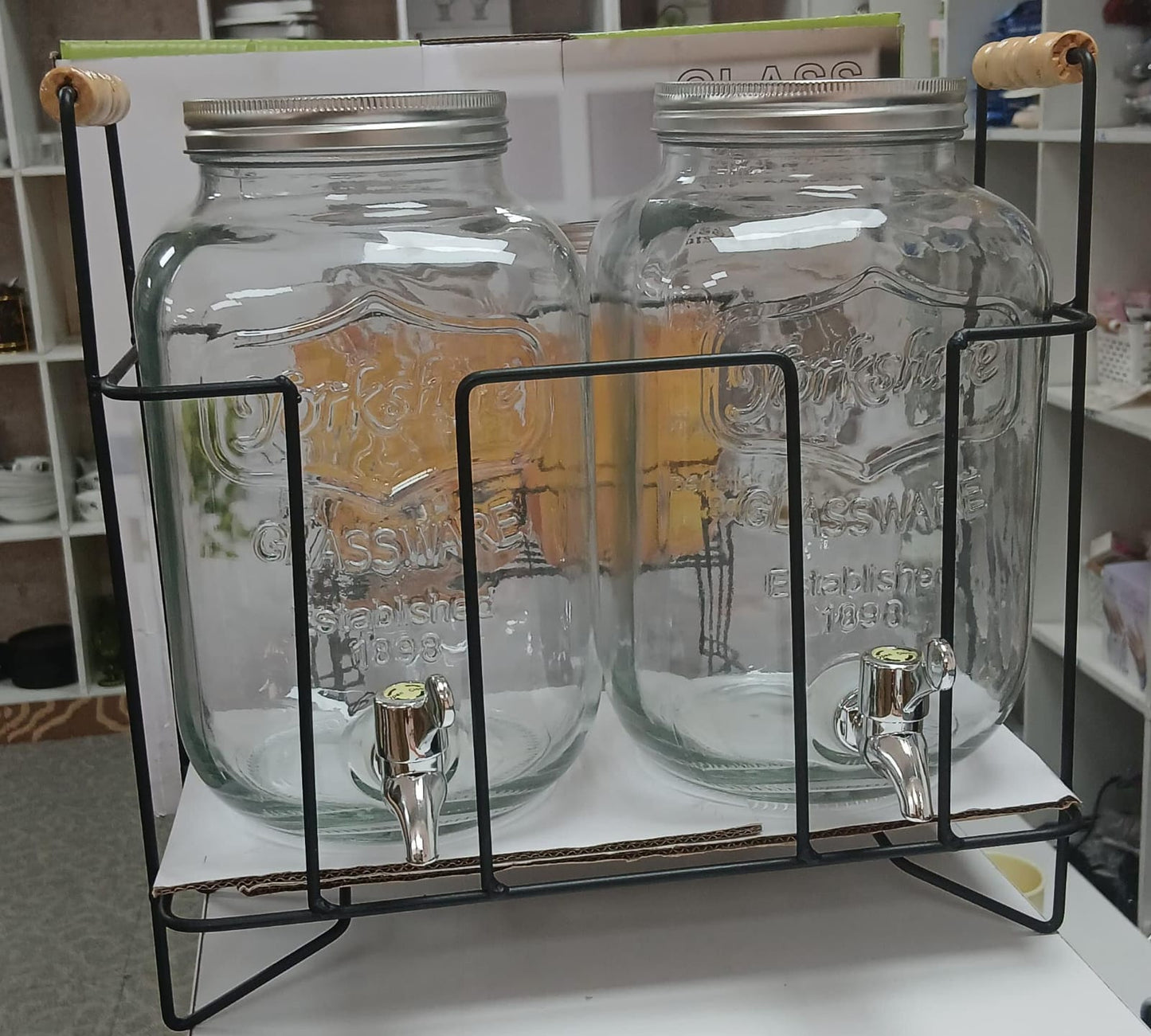 2 in 1 glass juice dispenser